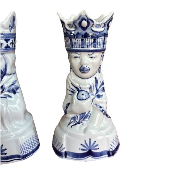 Royal Copenhagen Porcelain Three Kings Magi Wise Men Candle Holders Denmark FLAW - Picture 4 of 15